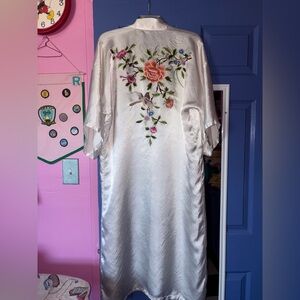 Vintage satin embroidered robe